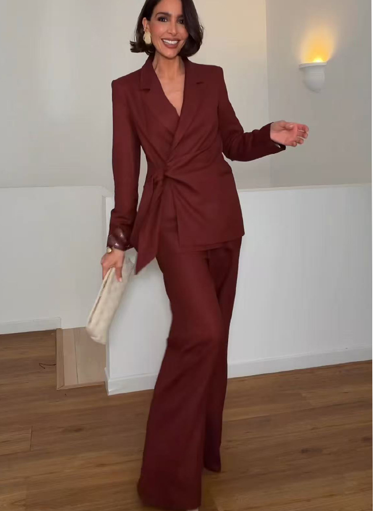 Women'S Formal Wear Suit - Mode Kantoor Dames Blazer Broekpak Elegant