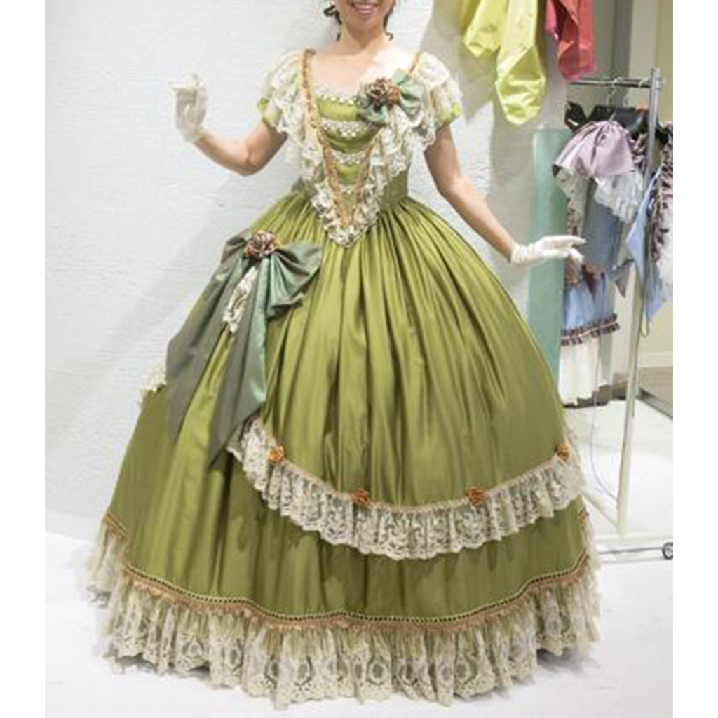 Victorian Women'S Formal Wear - Historische Victoriaanse prinses groene baljurk trouwjurk