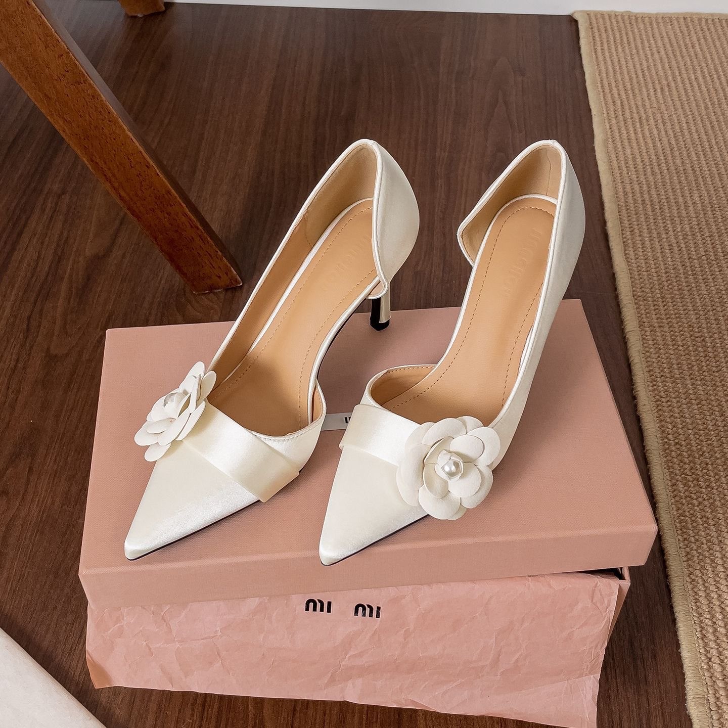 Women Formal Wear Heels - Satijnen spitse stiletto pumps dames bloemen