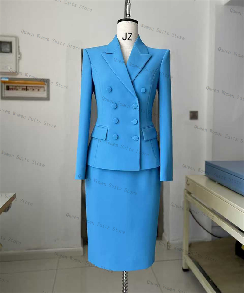 Hemelsblauw Vrouwen Pak Rok Se - Women'S Formal Jackets To Wear With Dresses recensie en prijs