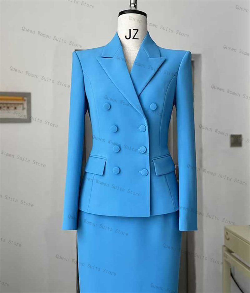 Hemelsblauw Vrouwen Pak Rok Se - Women'S Formal Jackets To Wear With Dresses recensie en prijs