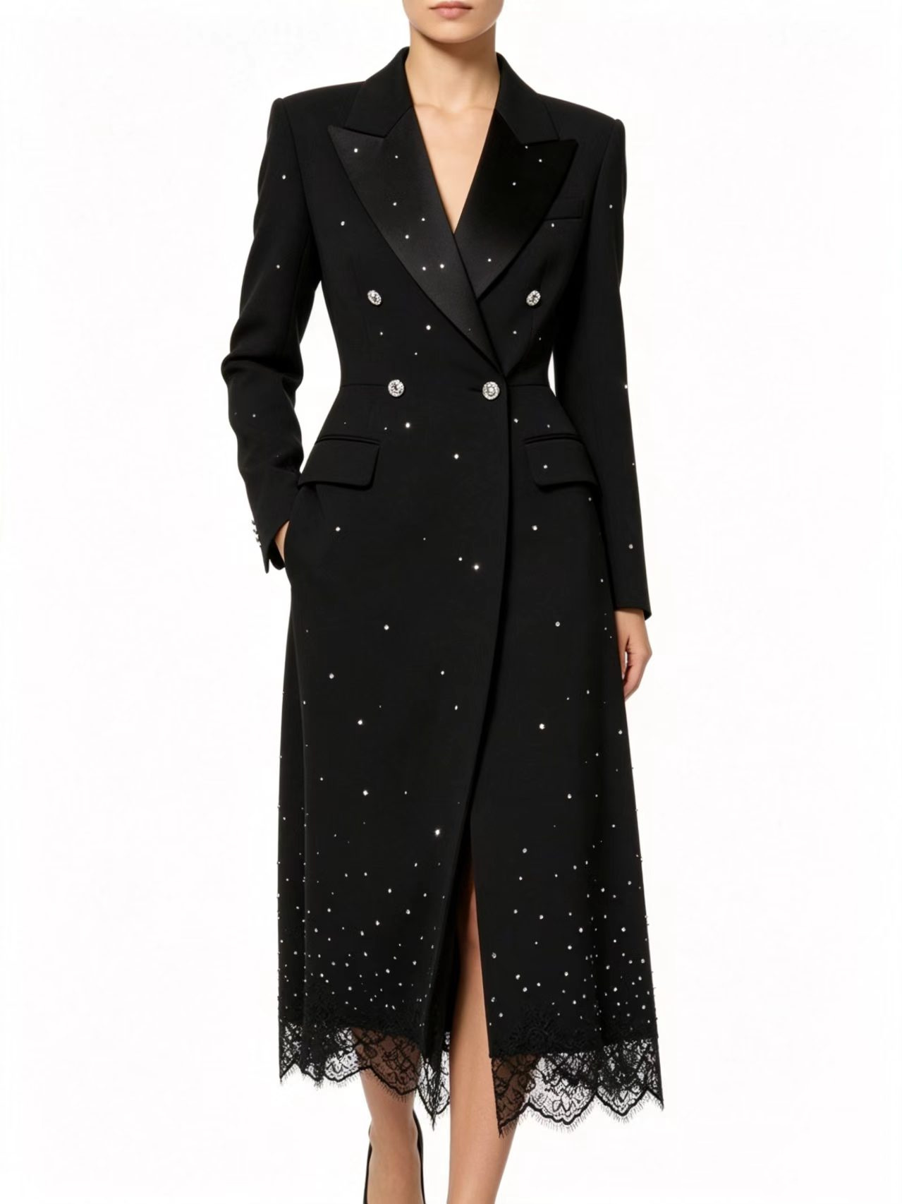 Kristallen Zwart Elegant Lange - Women'S Formal Jackets To Wear With Dresses recensie en prijs
