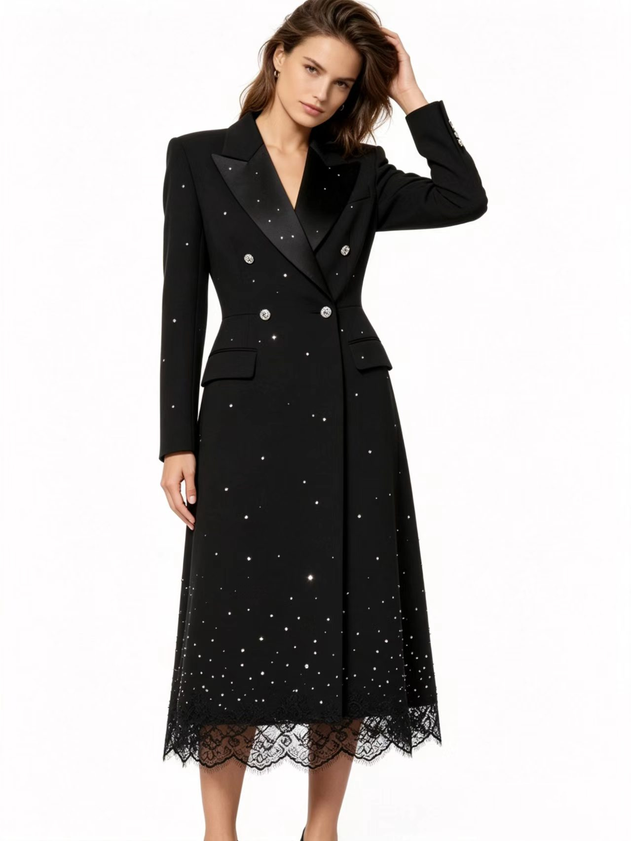 Kristallen Zwart Elegant Lange - Women'S Formal Jackets To Wear With Dresses recensie en prijs