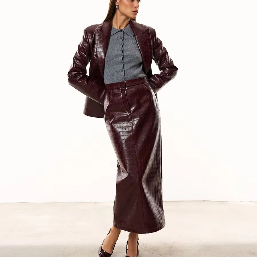 IG Dames Bourgondische Croc Ku - Pencil Skirt Midi recensie en prijs