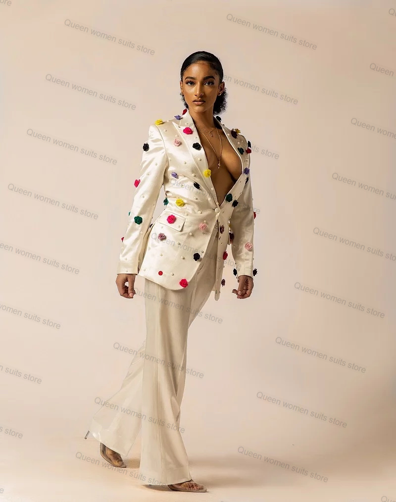 Off White Satijnen Vrouwen Pak - Women'S Formal Jackets To Wear With Dresses recensie en prijs