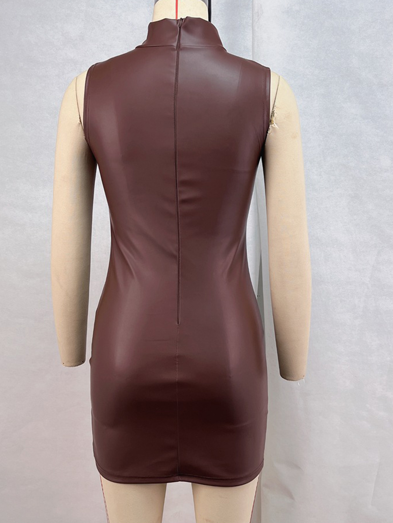Sexy bruin PU leer mini zomerj - Women Formal Wear Zara recensie en prijs