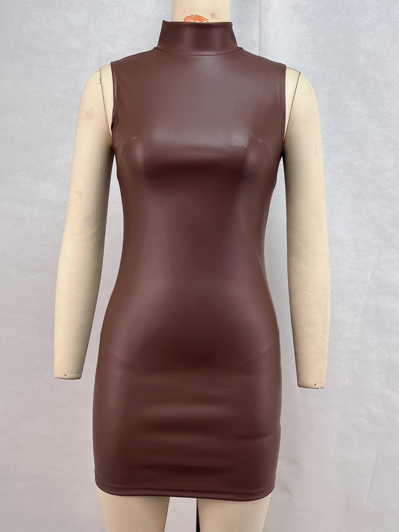 Sexy bruin PU leer mini zomerj - Women Formal Wear Zara recensie en prijs