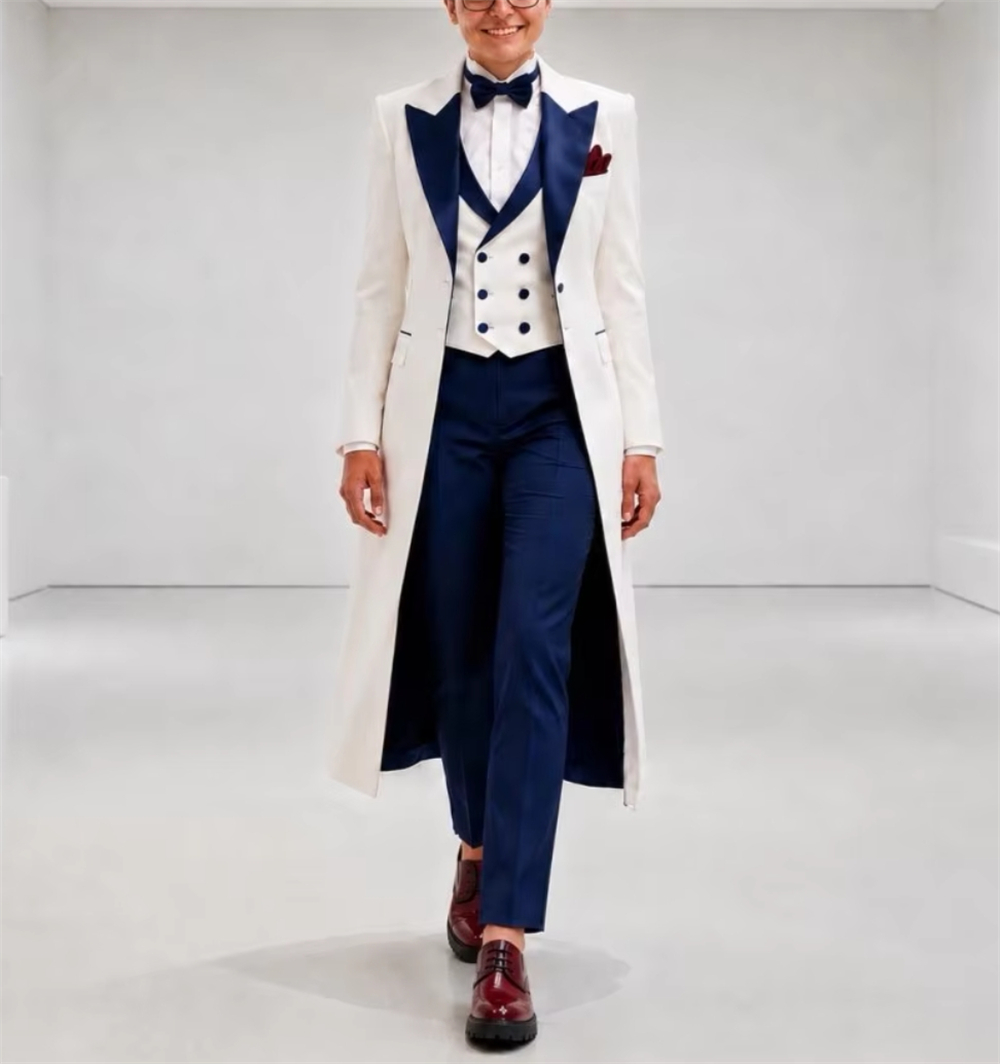 Marineblauw-wit damespak, eleg - Women'S Formal Wear Suit recensie en prijs